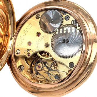 German 14K rose gold hunting cased lever watch Circa 1900