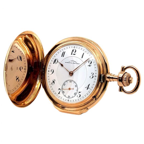 German 14K rose gold hunting cased lever watch Circa 1900 German 14K rose gold hunting cased lever watch Circa 1900