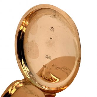 German 14K rose gold hunting cased lever watch Circa 1900