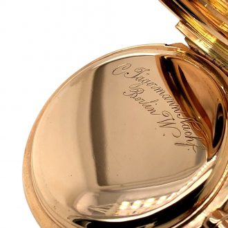 German 14K rose gold hunting cased lever watch Circa 1900