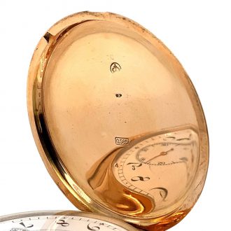German 14K rose gold hunting cased lever watch Circa 1900