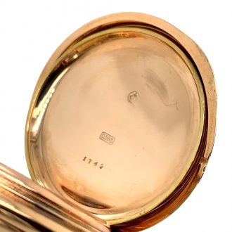 German 14K rose gold hunting cased lever watch Circa 1900