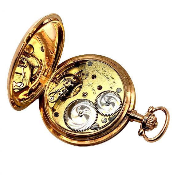 German 14K rose gold hunting cased lever watch Circa 1903 German 14K rose gold hunting cased lever watch Circa 1903