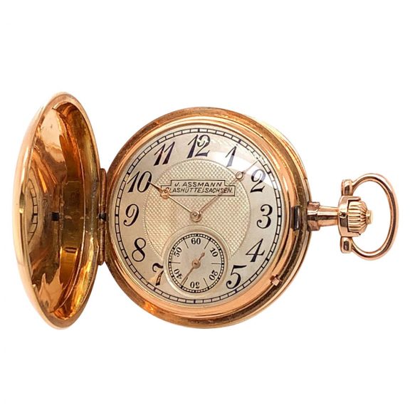 German 14K rose gold hunting cased lever watch Circa 1903 German 14K rose gold hunting cased lever watch Circa 1903