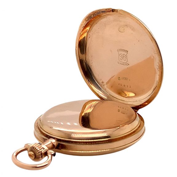 German 14K rose gold hunting cased lever watch Circa 1903 German 14K rose gold hunting cased lever watch Circa 1903
