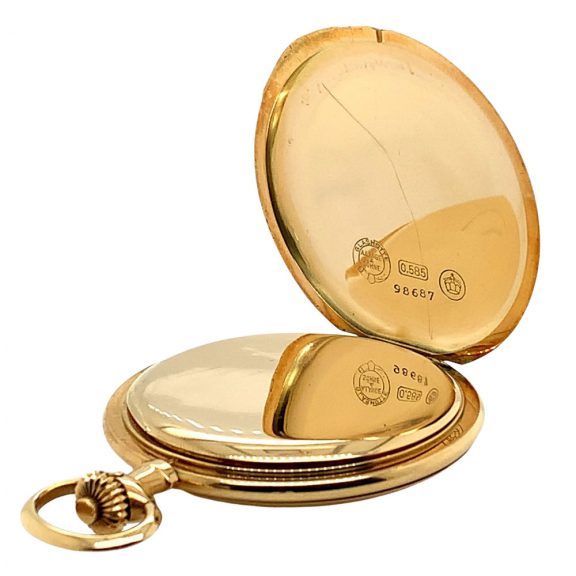 German 14K gold hunting cased lever pocket watch Circa 1928 German 14K gold hunting cased lever pocket watch Circa 1928