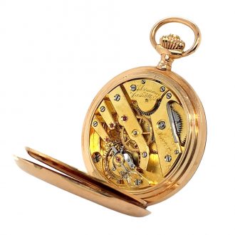 German 14K rose gold hunting cased lever watch Circa 1911
