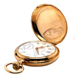 German 18K rose gold hunting cased lever watch Circa 1890