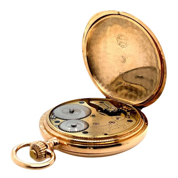 German 18K rose gold hunting cased lever watch Circa 1890 German 18K rose gold hunting cased lever watch Circa 1890
