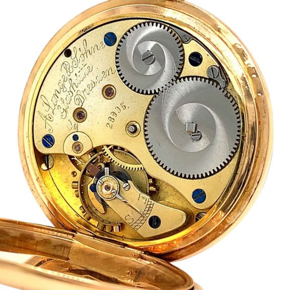 German 18K rose gold hunting cased lever watch Circa 1890 German 18K rose gold hunting cased lever watch Circa 1890