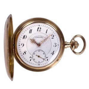 German 14K rose gold hunting cased lever watch Circa 1913