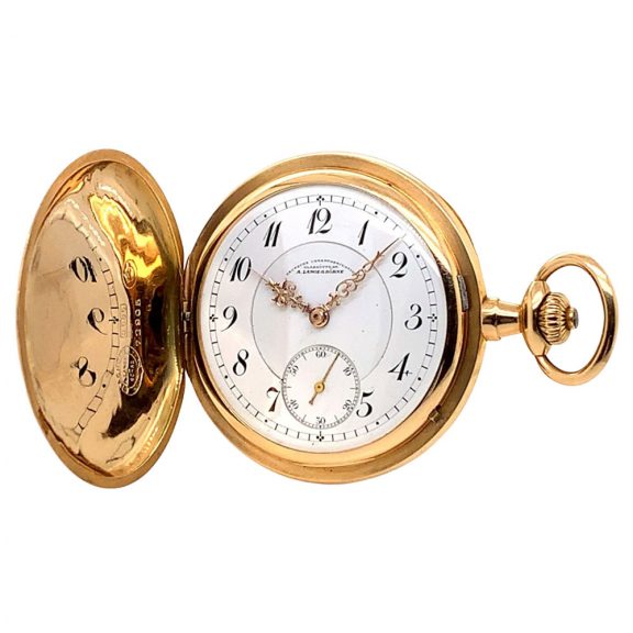 German 14K rose gold hunting cased lever watch Circa 1913 German 14K rose gold hunting cased lever watch Circa 1913