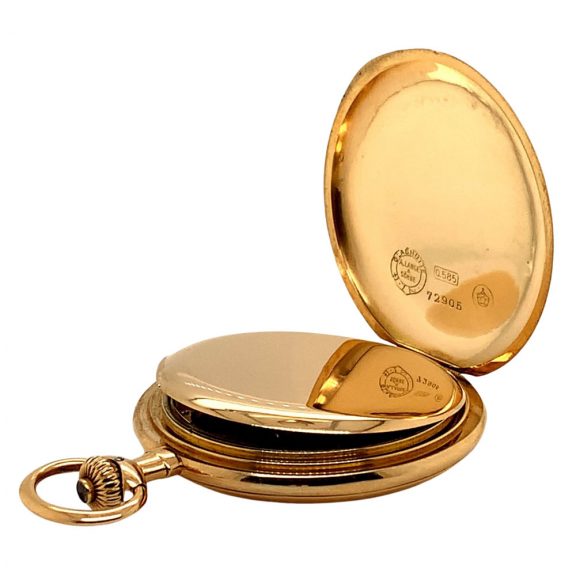 German 14K rose gold hunting cased lever watch Circa 1913 German 14K rose gold hunting cased lever watch Circa 1913