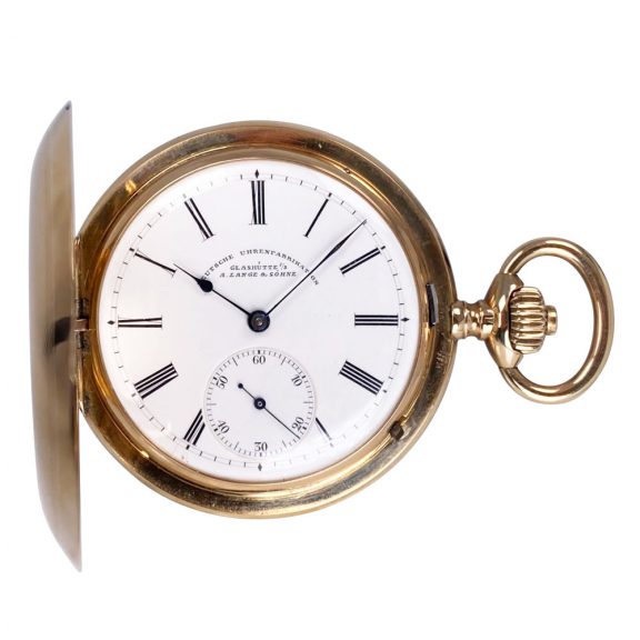 German 14K gold hunting cased lever pocket watch Circa 1898