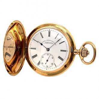 German 14K gold hunting cased lever pocket watch Circa 1898
