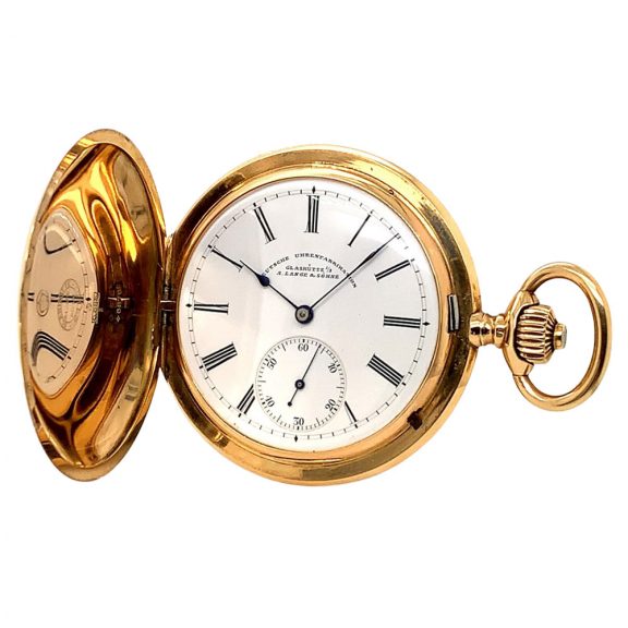German 14K gold hunting cased lever pocket watch Circa 1898 German 14K gold hunting cased lever pocket watch Circa 1898
