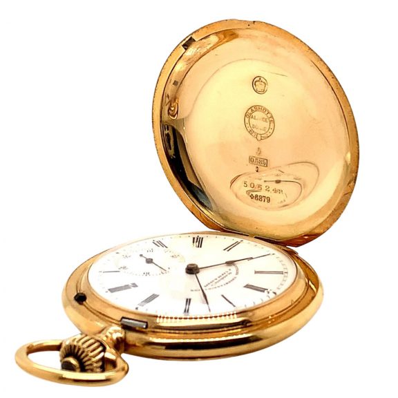 German 14K gold hunting cased lever pocket watch Circa 1898 German 14K gold hunting cased lever pocket watch Circa 1898