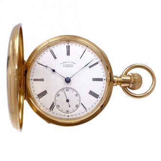 German 18K gold hunting cased lever pocket watch Circa 1891