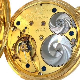 German 18K gold hunting cased lever pocket watch Circa 1891 German 18K gold hunting cased lever pocket watch Circa 1891