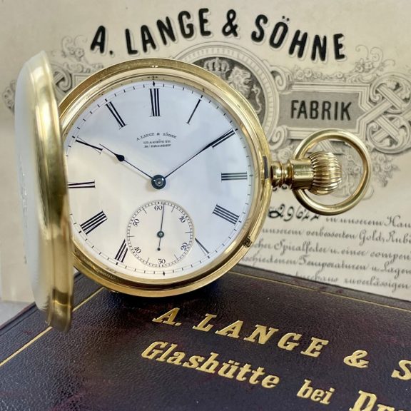 German 18K gold hunting cased lever pocket watch Circa 1891 German 18K gold hunting cased lever pocket watch Circa 1891
