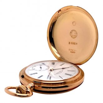 German 14K rose gold hunting cased lever watch Circa 1903 German 14K rose gold hunting cased lever watch Circa 1903