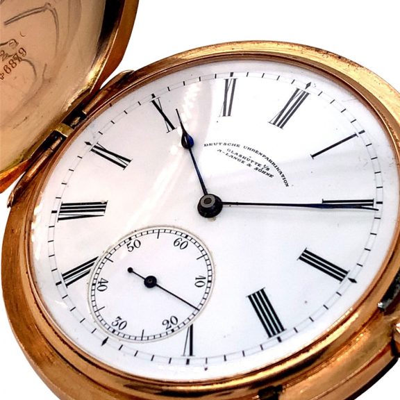 German 14K rose gold hunting cased lever watch Circa 1903 German 14K rose gold hunting cased lever watch Circa 1903