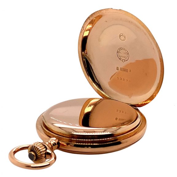 German 14K rose gold hunting cased lever watch Circa 1903 German 14K rose gold hunting cased lever watch Circa 1903