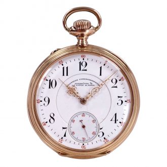 German 14K rose gold open faced lever watch Circa 1898