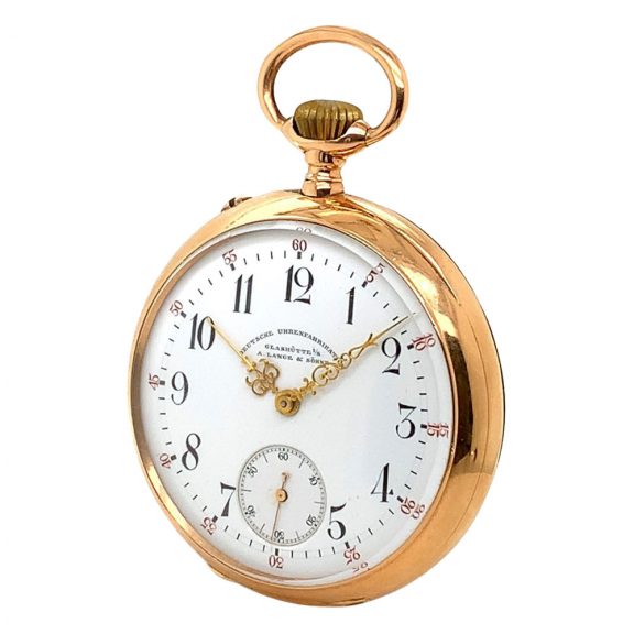 Fine German 14K rose gold open faced lever Circa 1895 Fine German 14K rose gold open faced lever Circa 1895
