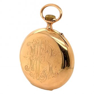 Fine German 14K rose gold open faced lever Circa 1895