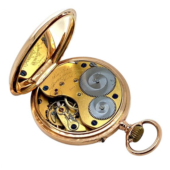 Fine German 14K rose gold open faced lever Circa 1895 Fine German 14K rose gold open faced lever Circa 1895