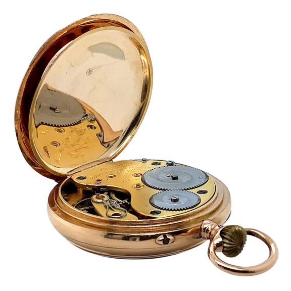 Fine German 14K rose gold open faced lever Circa 1895 Fine German 14K rose gold open faced lever Circa 1895