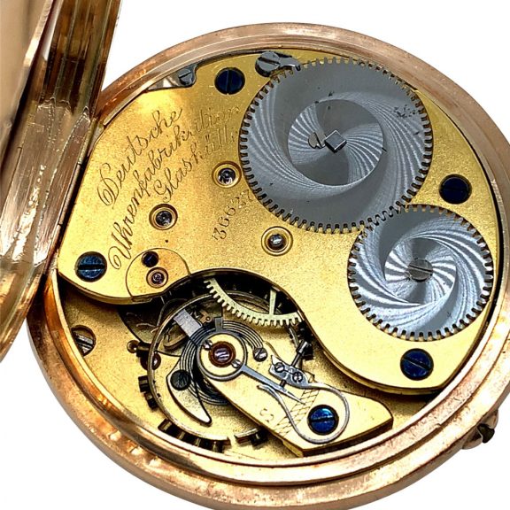 Fine German 14K rose gold open faced lever Circa 1895 Fine German 14K rose gold open faced lever Circa 1895
