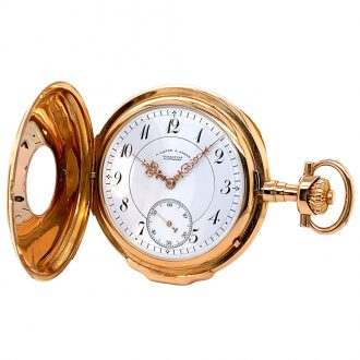 German 18K rose gold half hunting cased lever Circa 1905 German 18K rose gold half hunting cased lever Circa 1905