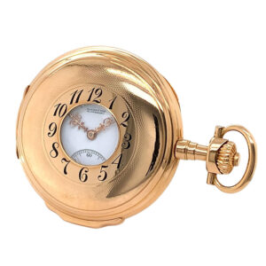 German 18K rose gold half hunting cased lever Circa 1905
