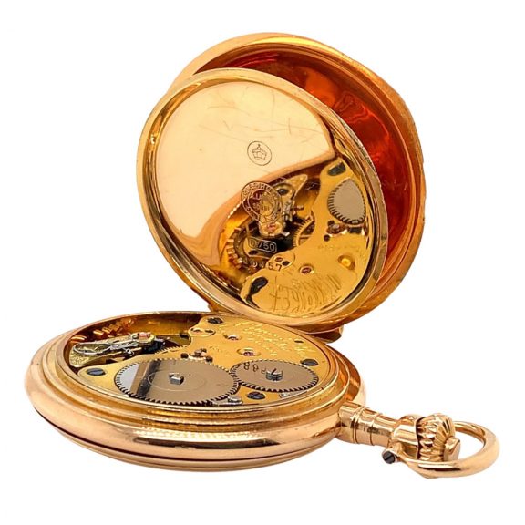 German 18K rose gold half hunting cased lever Circa 1905 German 18K rose gold half hunting cased lever Circa 1905