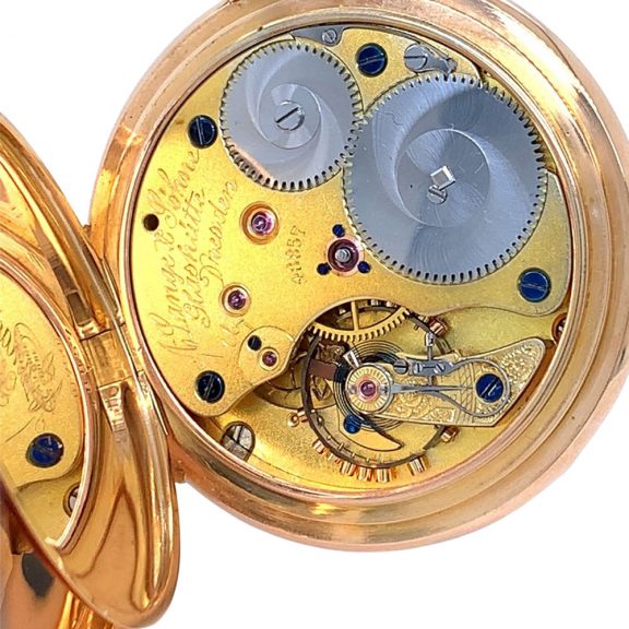 German 18K rose gold half hunting cased lever Circa 1905 German 18K rose gold half hunting cased lever Circa 1905