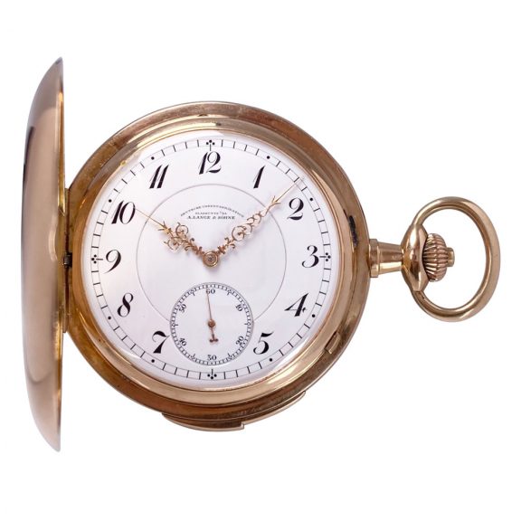 Flat German 14K rose gold silenced quarter repeating lever Circa 1914 Flat German 14K rose gold silenced quarter repeating lever Circa 1914