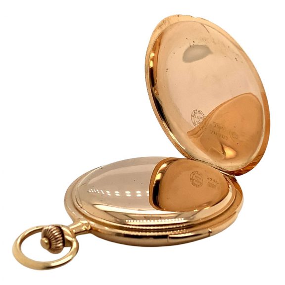 Flat German 14K rose gold silenced quarter repeating lever Circa 1914 Flat German 14K rose gold silenced quarter repeating lever Circa 1914