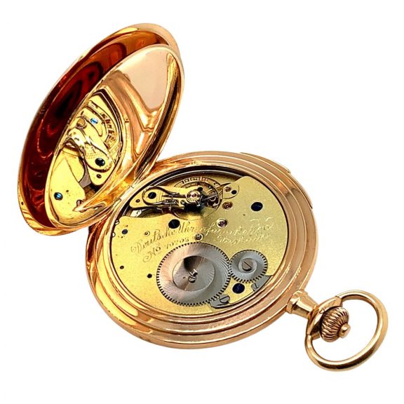 Flat German 14K rose gold silenced quarter repeating lever Circa 1914 Flat German 14K rose gold silenced quarter repeating lever Circa 1914