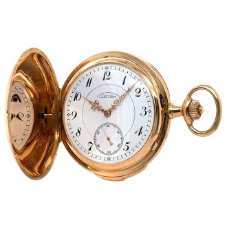 Flat German 14K rose gold silenced quarter repeating lever Circa 1914 Flat German 14K rose gold silenced quarter repeating lever Circa 1914
