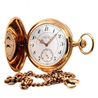 Flat German 14K rose gold silenced quarter repeating lever Circa 1914 Flat German 14K rose gold silenced quarter repeating lever Circa 1914