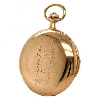 Flat German 14K rose gold silenced quarter repeating lever Circa 1914 Flat German 14K rose gold silenced quarter repeating lever Circa 1914