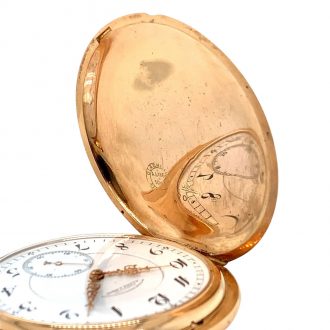 Flat German 14K rose gold silenced quarter repeating lever Circa 1914 Flat German 14K rose gold silenced quarter repeating lever Circa 1914