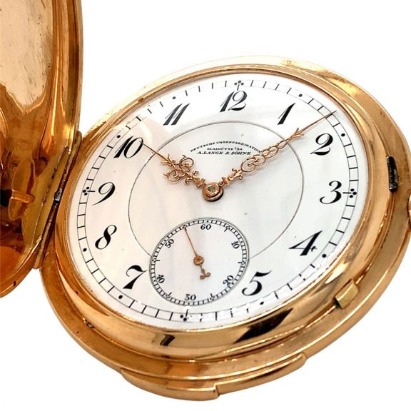 Flat German 14K rose gold silenced quarter repeating lever Circa 1914 Flat German 14K rose gold silenced quarter repeating lever Circa 1914