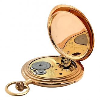Flat German 14K rose gold silenced quarter repeating lever Circa 1914 Flat German 14K rose gold silenced quarter repeating lever Circa 1914
