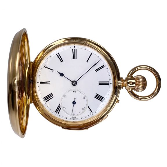 Important German 18K gold half hunting cased lever Circa 1880 Important German 18K gold half hunting cased lever Circa 1880