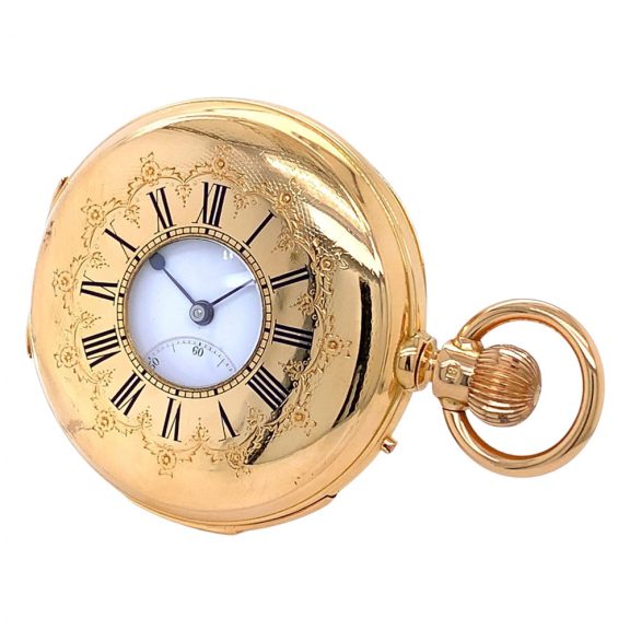 Important German 18K gold half hunting cased lever Circa 1880