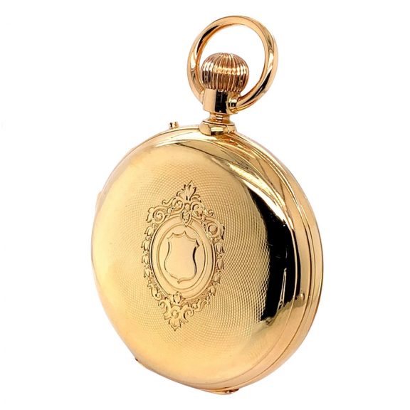 Important German 18K gold half hunting cased lever Circa 1880 Important German 18K gold half hunting cased lever Circa 1880