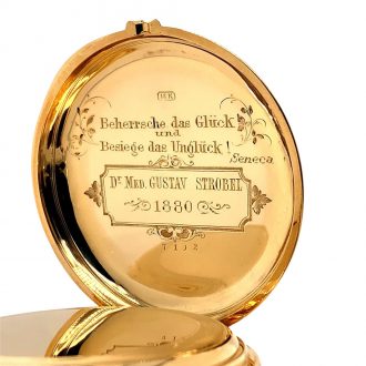 Important German 18K gold half hunting cased lever Circa 1880